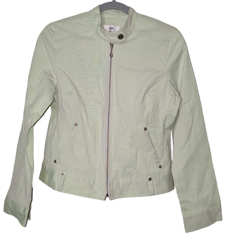 Women's Nare striped lightweight jacket, green/white, size M